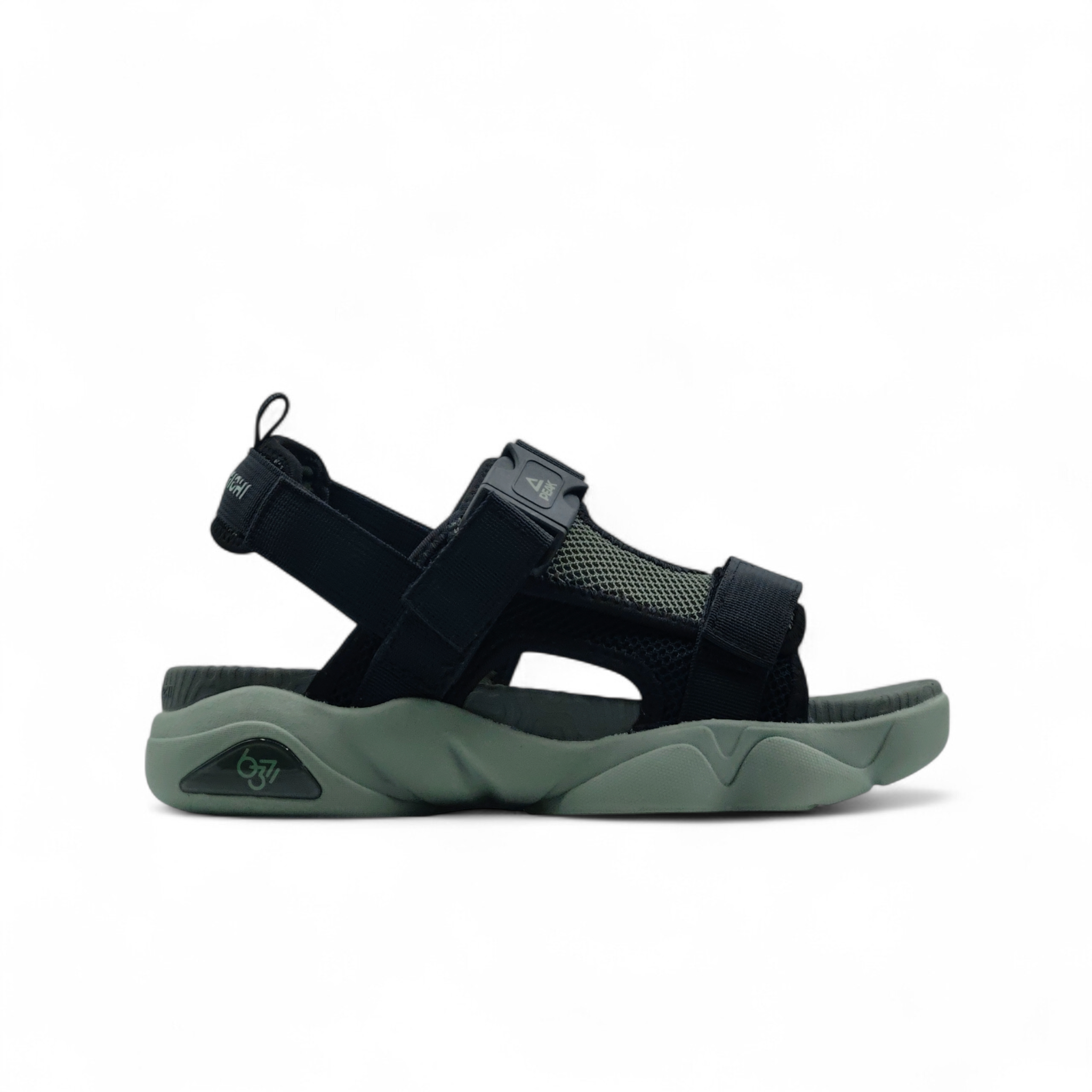 SANDALS-BLACK/OLIVE GREEN