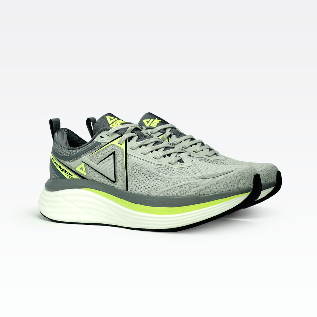 TRAINING/ RUNNING SHOES-GREY/ FLUORESCENT GREEN