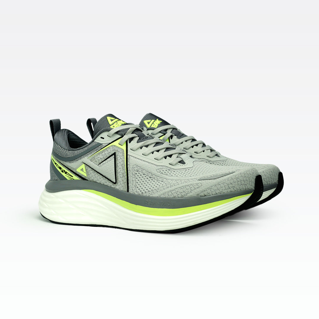 TRAINING/ RUNNING SHOES-GREY/ FLUORESCENT GREEN