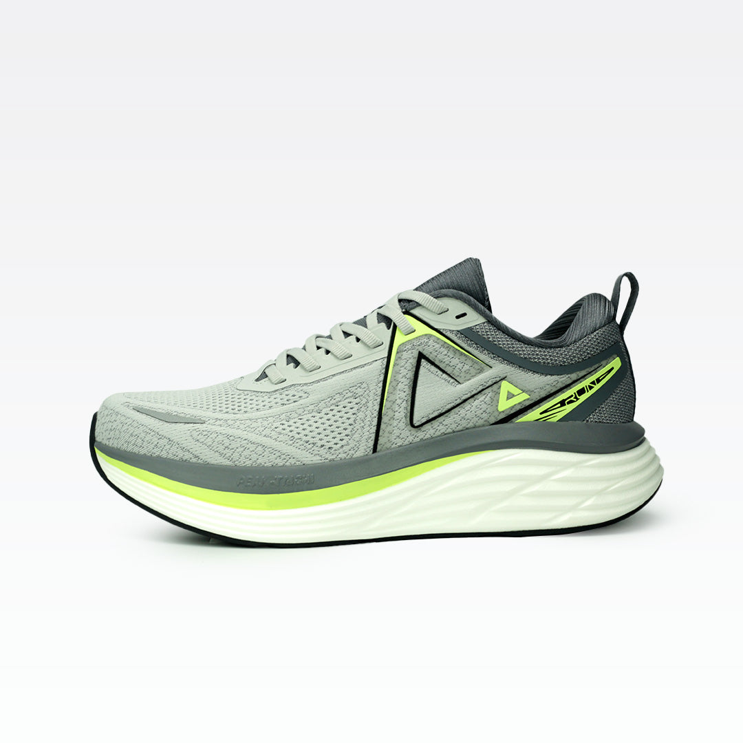 TRAINING/ RUNNING SHOES-GREY/ FLUORESCENT GREEN